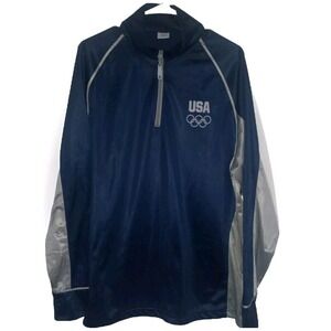 USA‎ Olympic Starter Jacket Pullover Size XL Navy Blue Gray